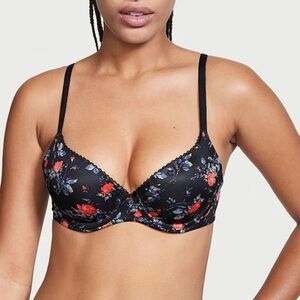 Body by Victoria Black Floral Smooth Lightly Lined Demi Bra 34C
